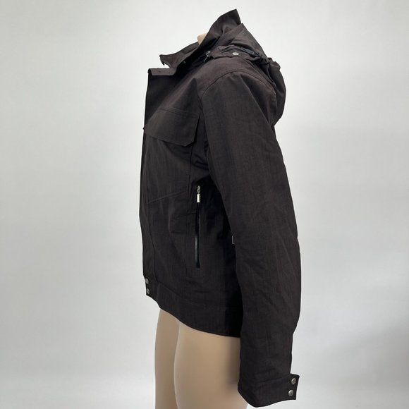 Nau Mens's Jacket XS Brown Hooded Zip Shell Not Insulated Coat DD15 - Picture 2 of 6